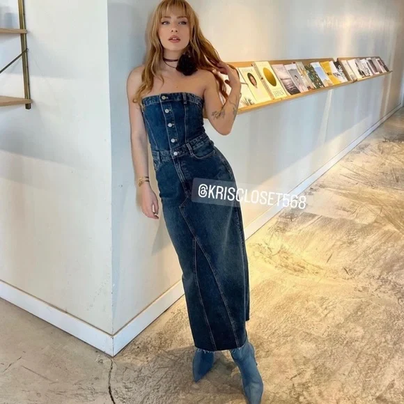 NEW Zara denim midi dress - Picture 4 of 16